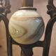 large bronze lamp from 1940 to 1950, glass globes 60x24, electrical in working order with pull switch
