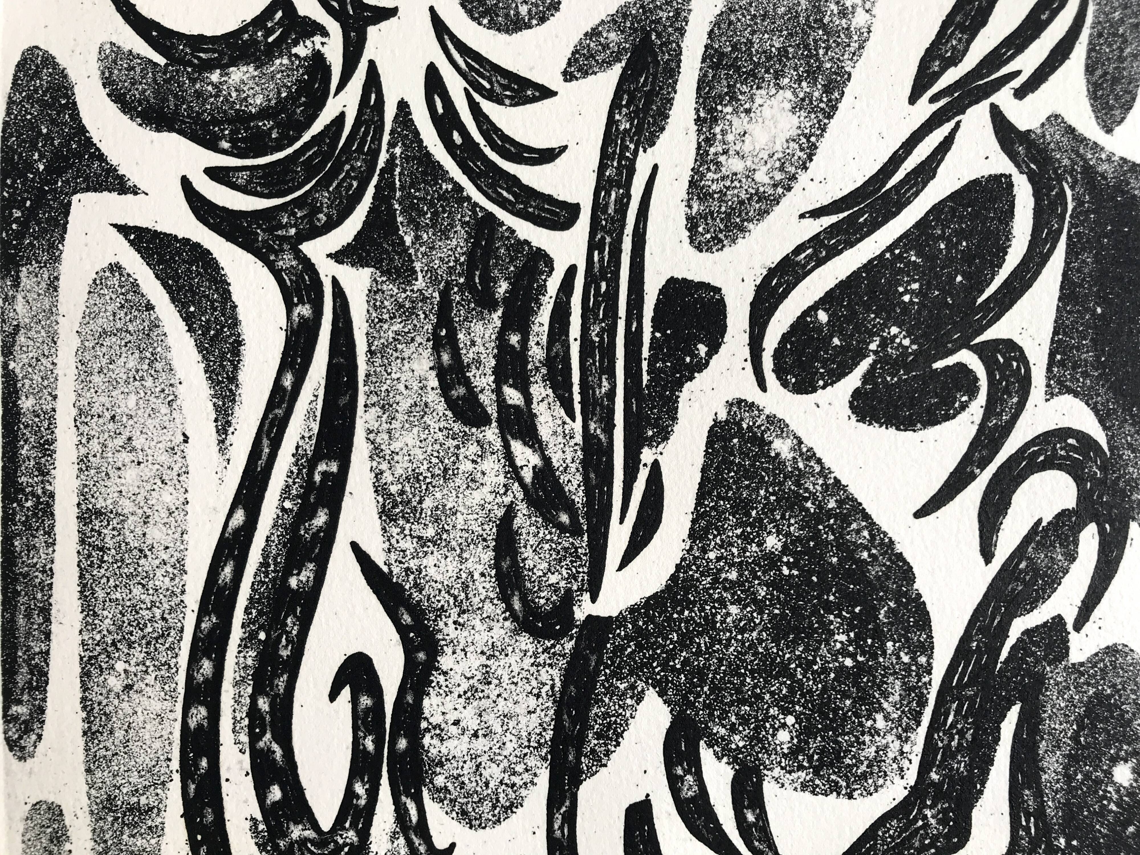 Nicole quétin, the grass lights up its lights, c. 1990. etching signed in pencil