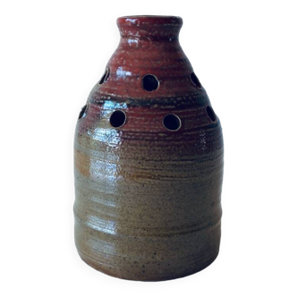Stoneware flower spike vase signed Chouzet