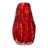 Thick glass vase with heavy bark, German mid-century by Ingrid Glas, Germany, 1960s.