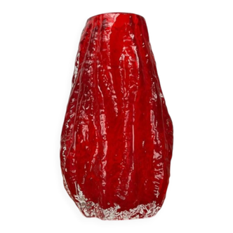 Vase en verre épais à écorce lourde allemand du milieu du siècle par Ingrid Glas, Allemagne, années 1960