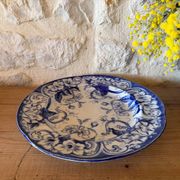 Round plate in ironstone Creil and Montereau model Flora