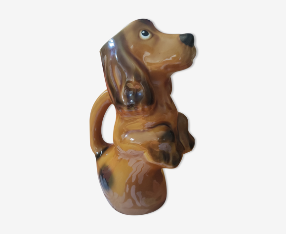 Pichet zoomorphe chien céramique vintage