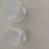 Lot de 2 demi-globes en opaline formeoeuf