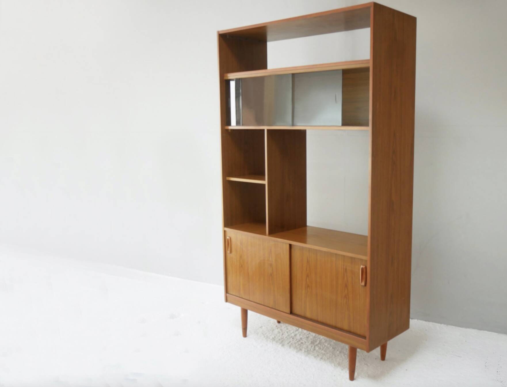 Vintage Teak Room Divider Bookcase by Schreiber, 1970s Mid Century