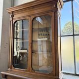 Old XL Napoleonic oak glass bookcase, 19th century
