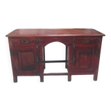 Vintage red desk old teak piece and original patina from India