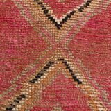 Pink & Beige Tribal Motifs Vintage Runner Rug, 63x295 Cm