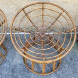 Paire de fauteuils en rotin  ou loveuses années 70
