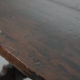 Antique Spanish table from the early 18th century with  a cast iron base