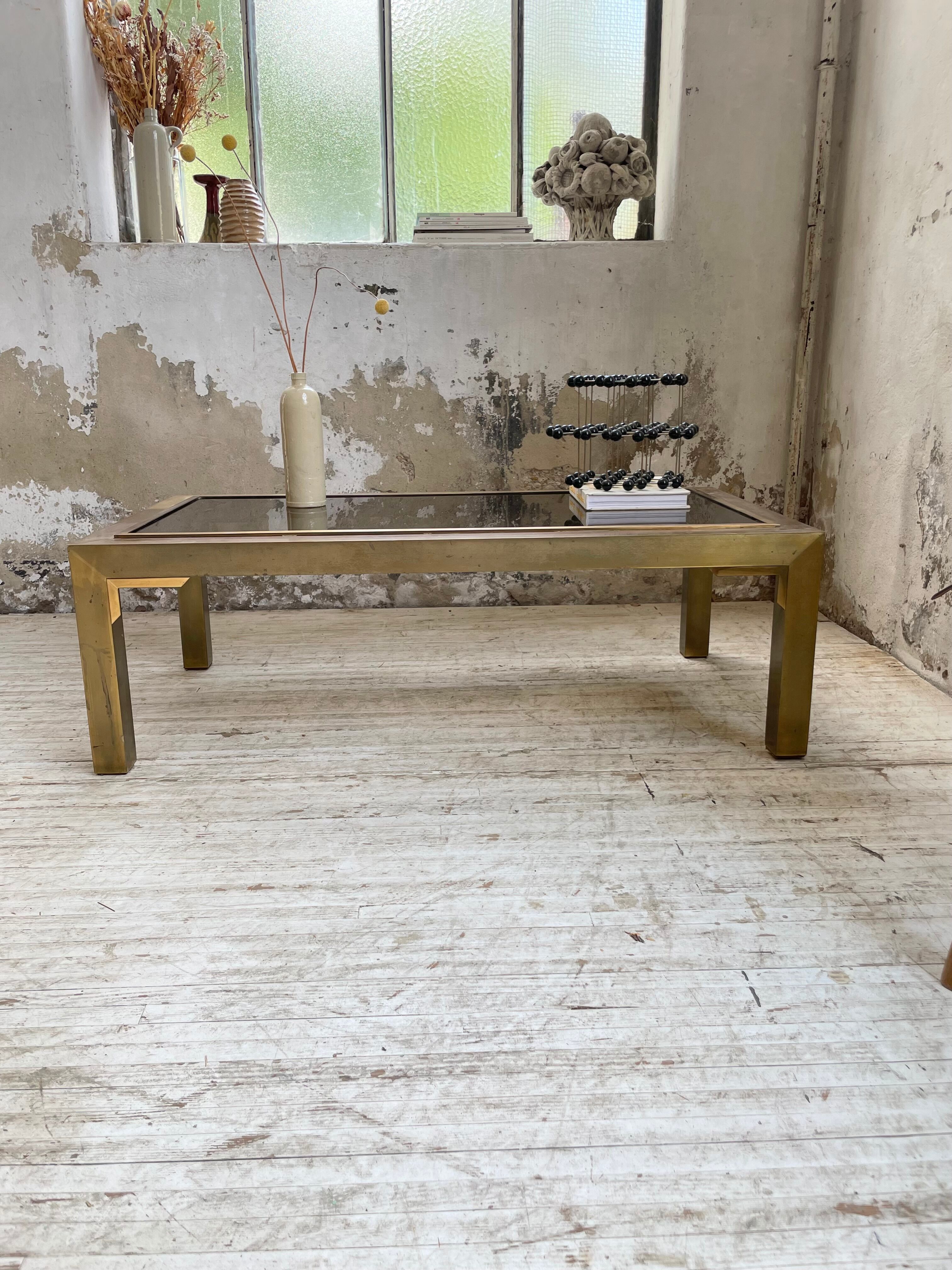 60s brass coffee table