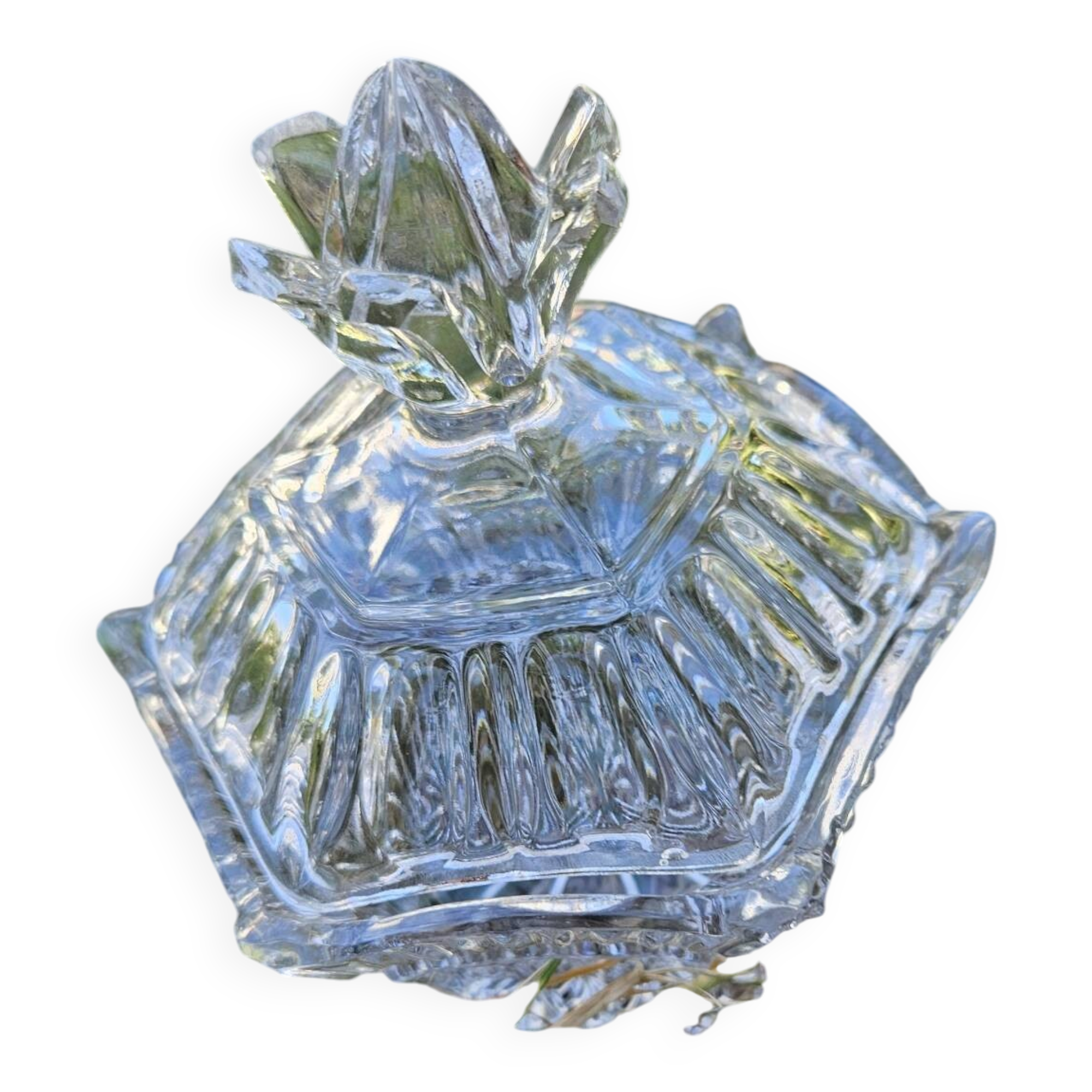 Sucrier en cristal taillé