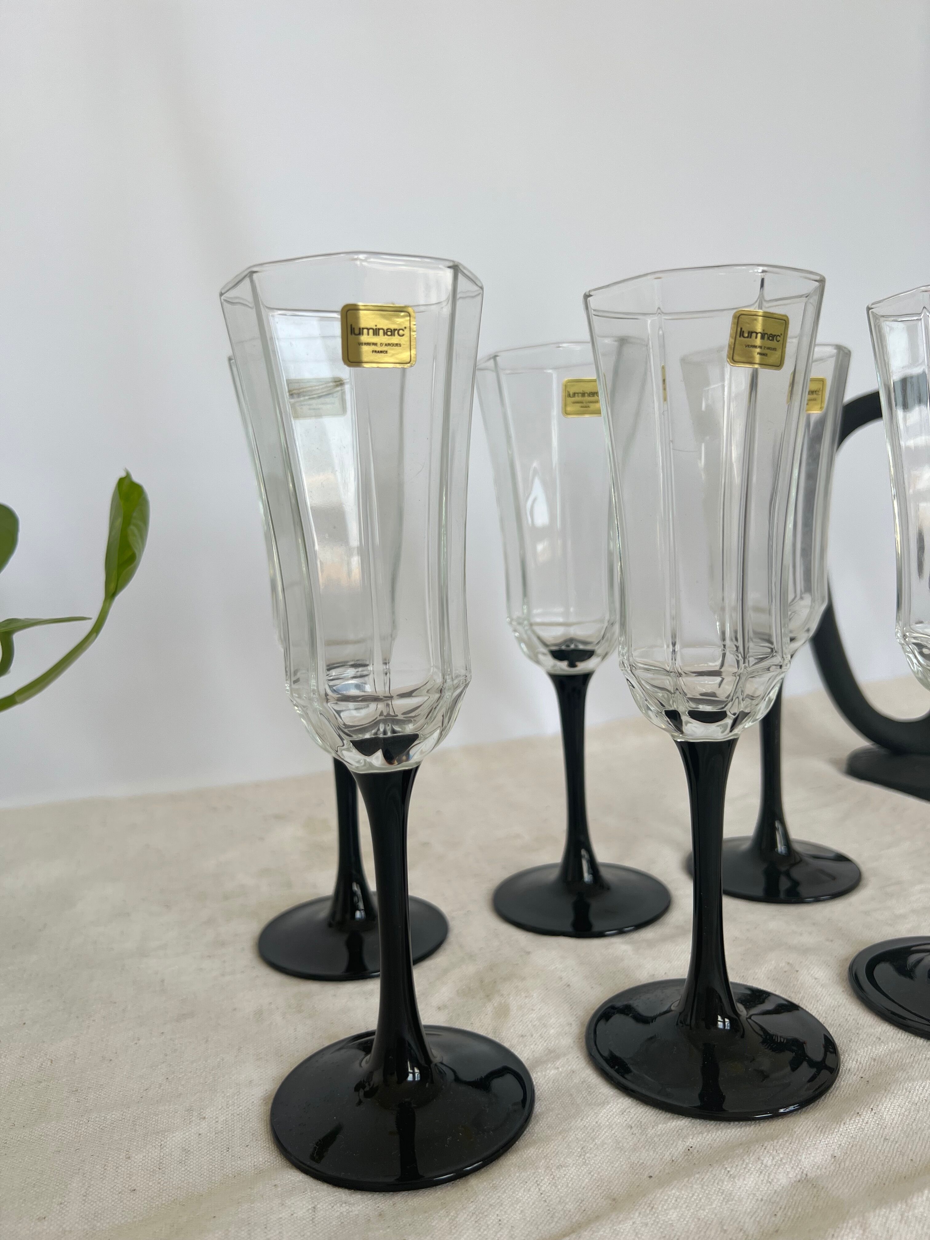 Six vintage champagne glasses Luminarc Octime 70s-80s
