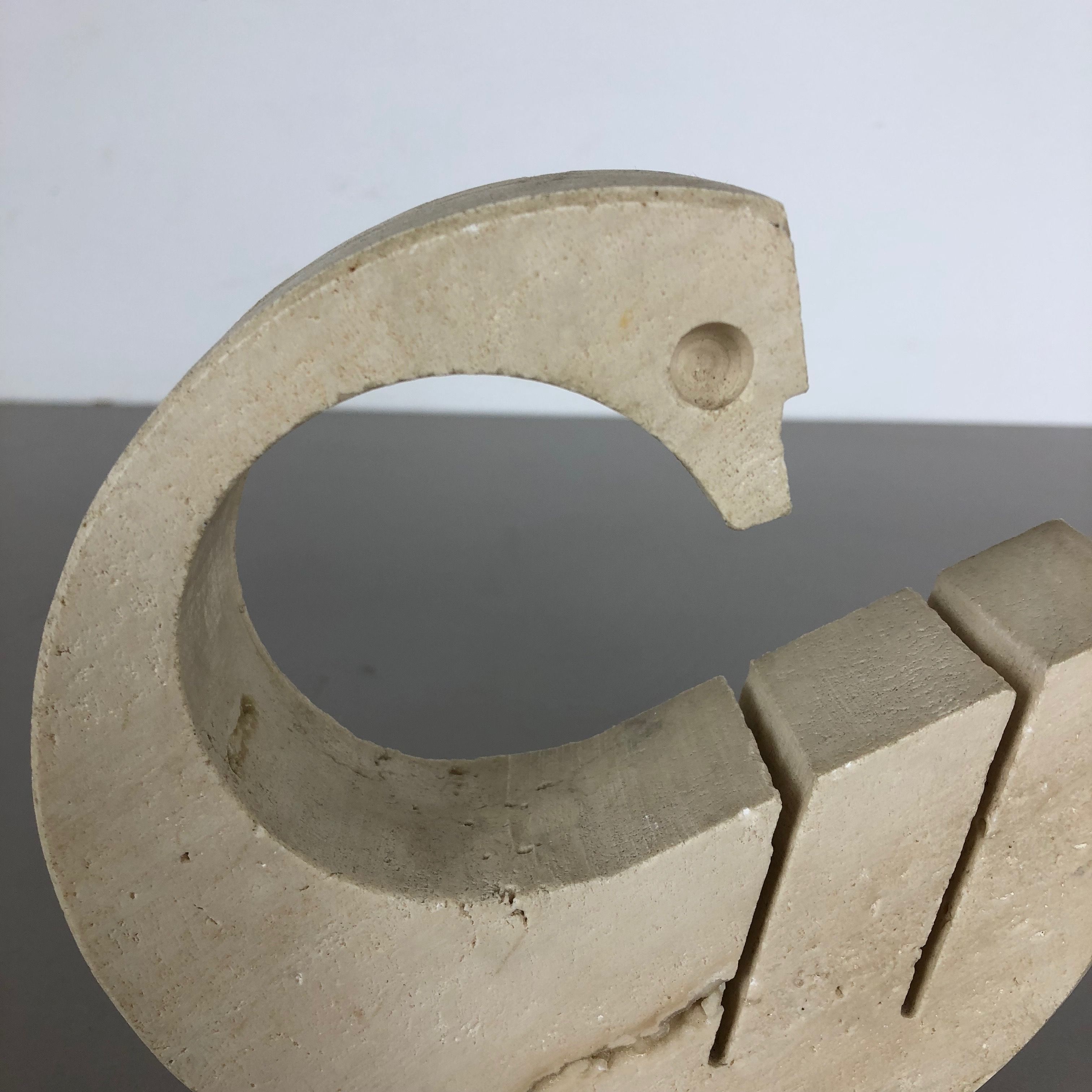 Modernist travertine marble swan figure by Fratelli Mannelli, Italy, 1970s
