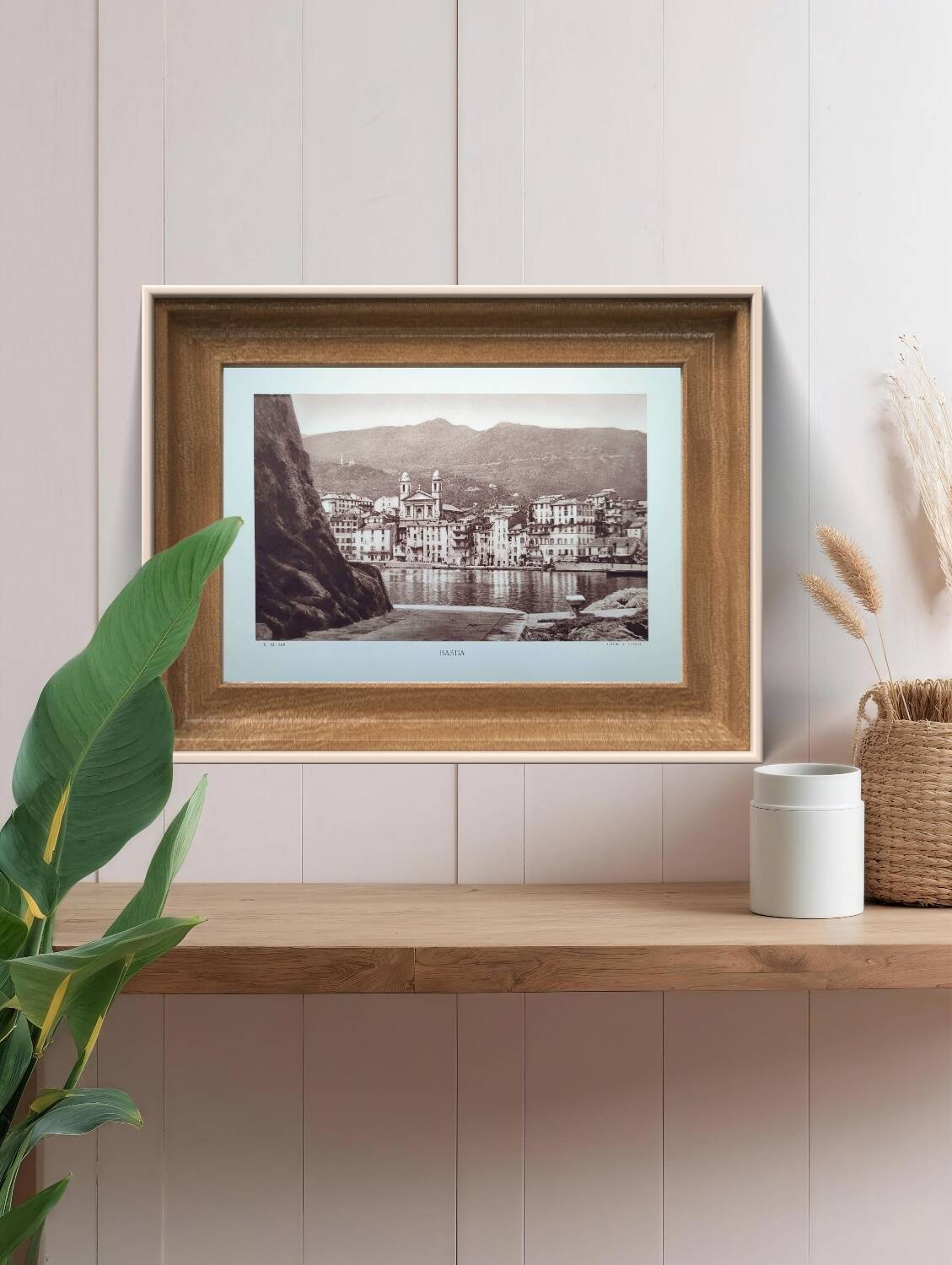 Bastia, vintage Corsica, photo plate printed in 1935.