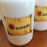 Lot of spice pot Made in Italy Opal Glass - vintage