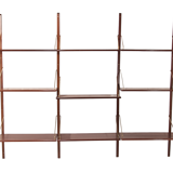 Danish Shelving System Bookcase in Teak & Brass, 1960's