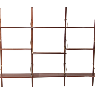 Danish Shelving System Bookcase in Teak & Brass, 1960's
