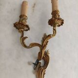 Brass candlestick wall lamps