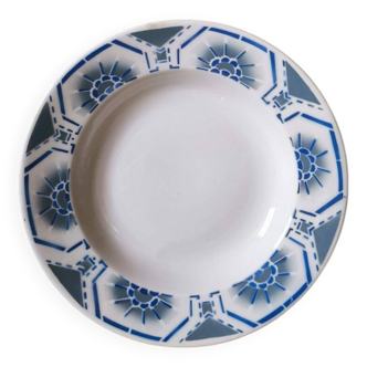 Assiette creuse vintage motif géométrique Egypt ceranord st Amand france
