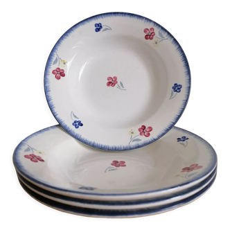 Lot de 4 assiettes creuses Digoin Sarreguemines