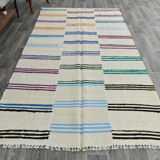 5x10 neutral textured vintage hemp rug, 168x304cm