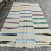 Tapis de chanvre vintage texturé neutre, 168x304cm
