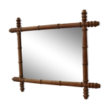 Turned wooden barber mirror 1900