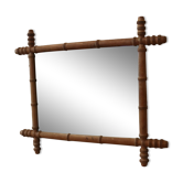 Turned wooden barber mirror 1900