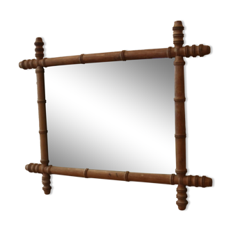 Turned wooden barber mirror 1900