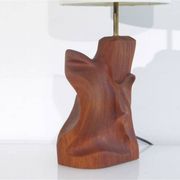 Lampe scandinave en teck monoxyle 1960