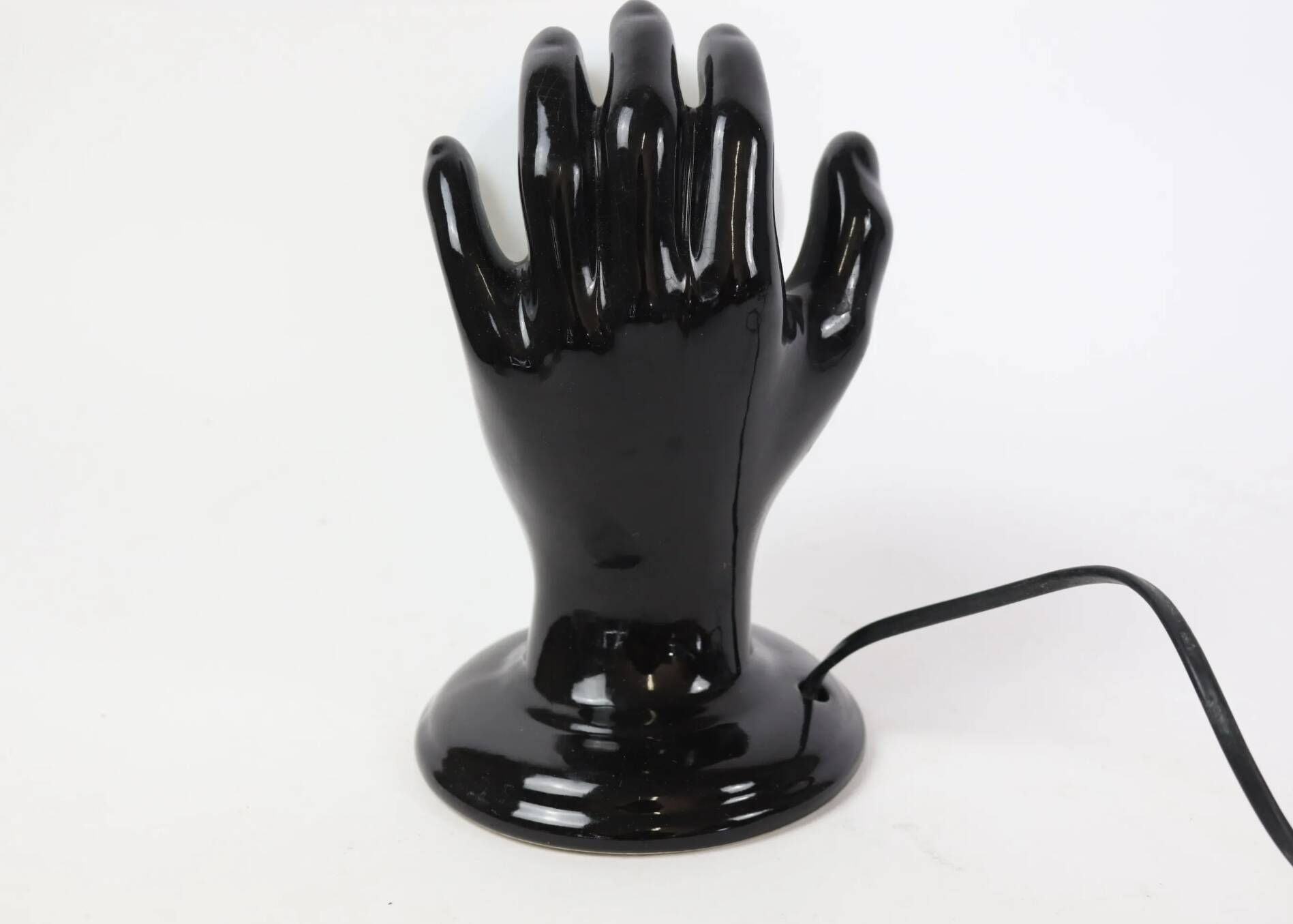Table lamp / Wall lamp "hand" in black enameled porcelain