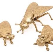 Set de 3 cendriers dorés