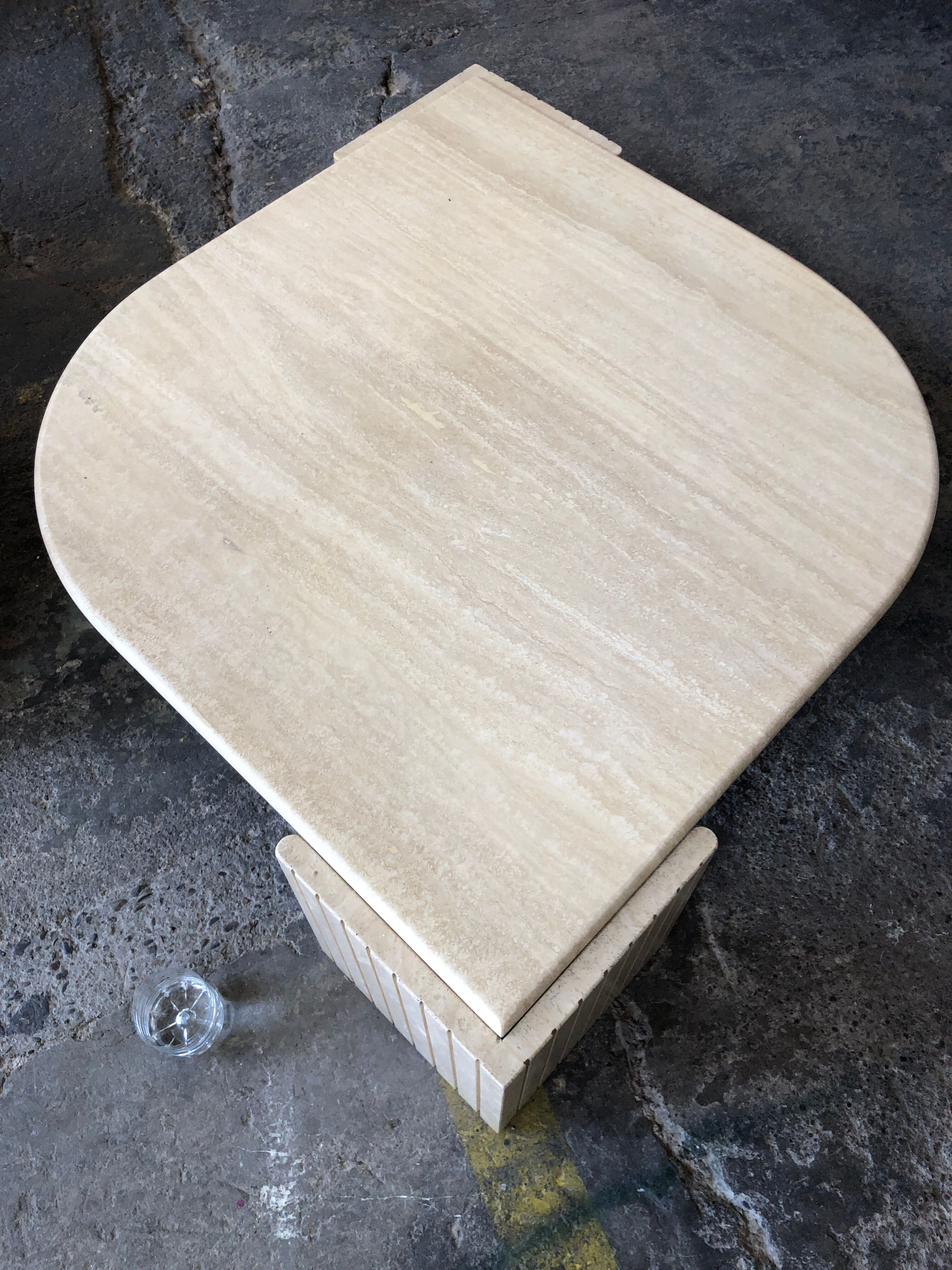 Travertine coffee table Roche Bobois 1970