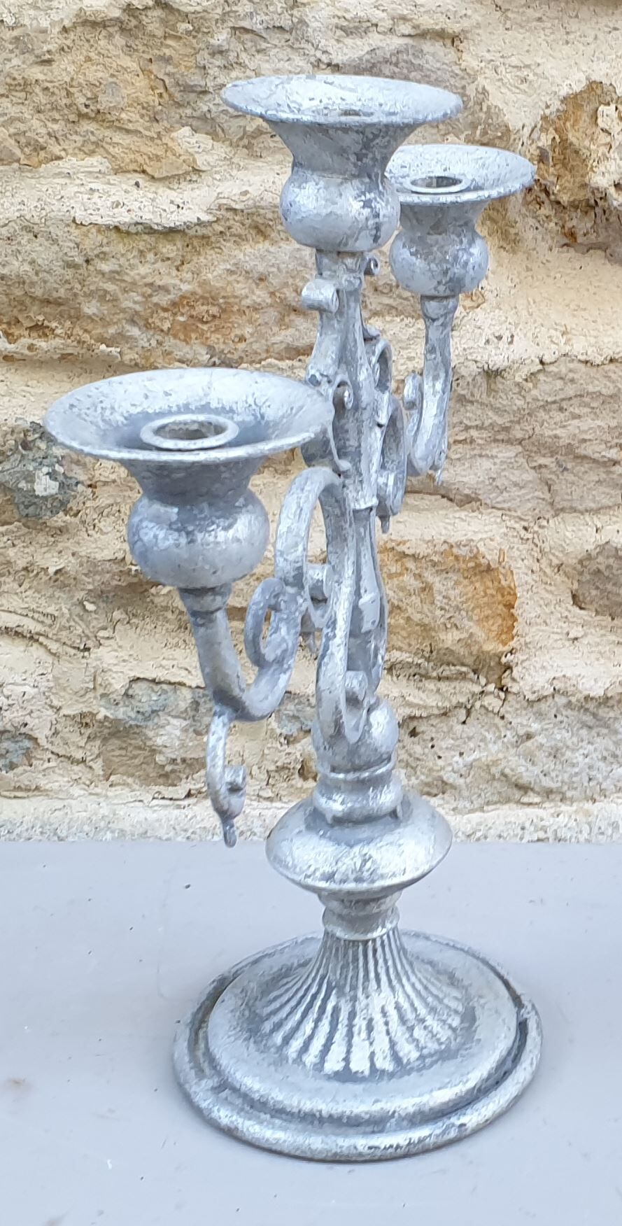 Vintage chandelier / candelabra in cast aluminum