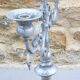Vintage chandelier / candelabra in cast aluminum