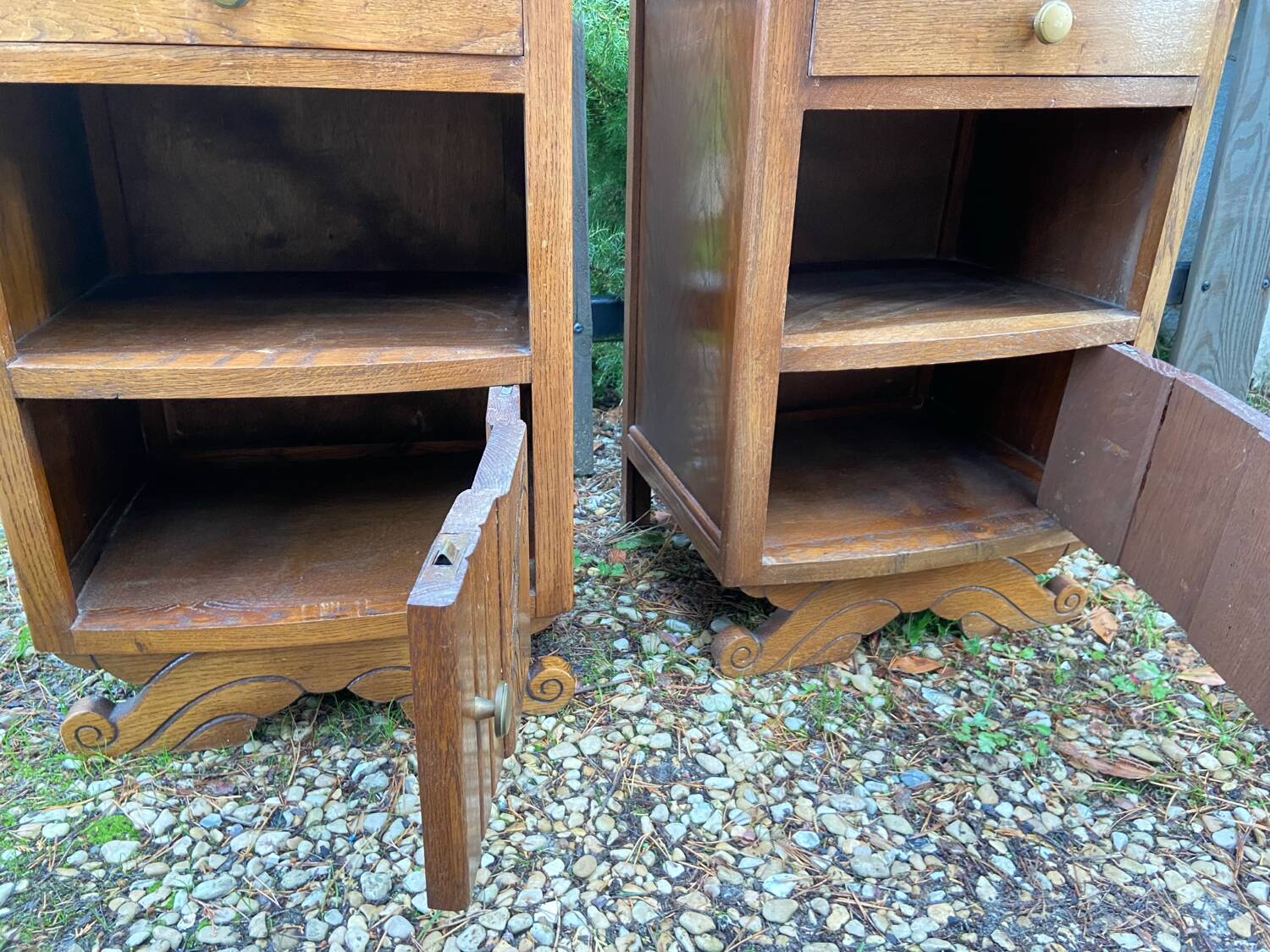 Pair of art deco bedside tables
