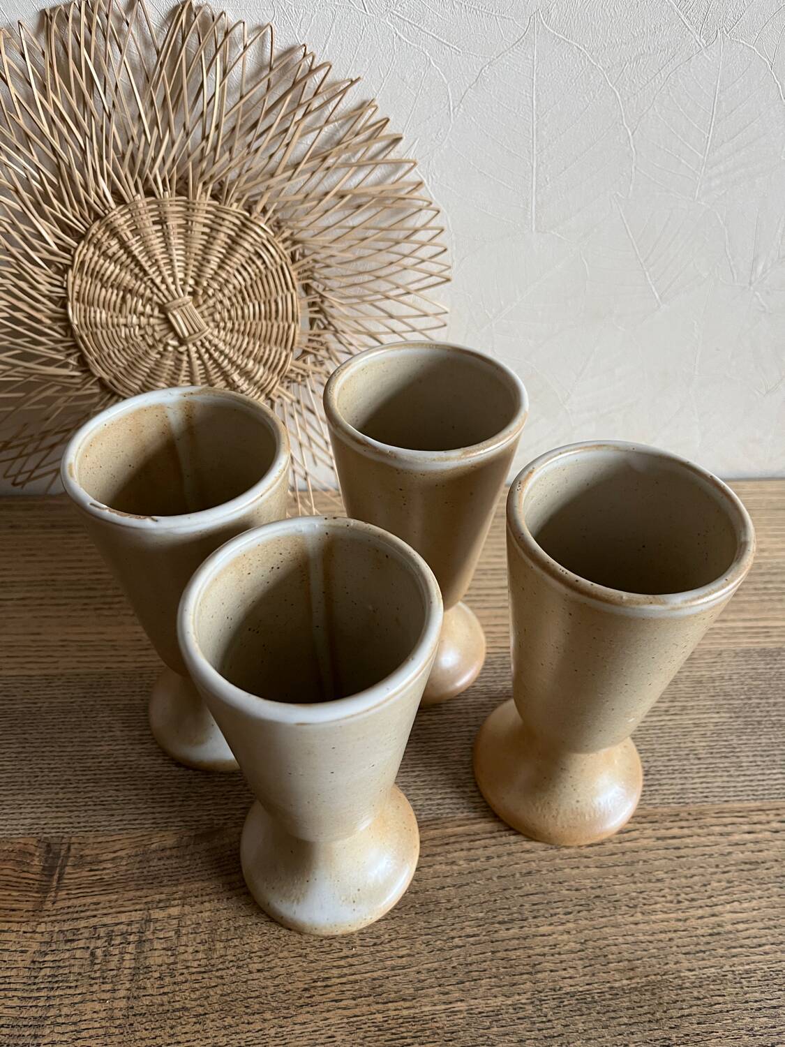 4 Mazagran in stoneware from Brenne, France.