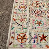 Kilim Suzani rug with multicolored embroidered patterns – 240x170 cm