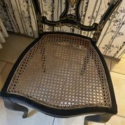 Chaise bois noirci