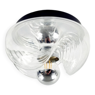 'Wave' Glass Ceiling Light or Wall Light/Sconce by Koch & Lowy for Peill & Putzler, Germany, 1970s