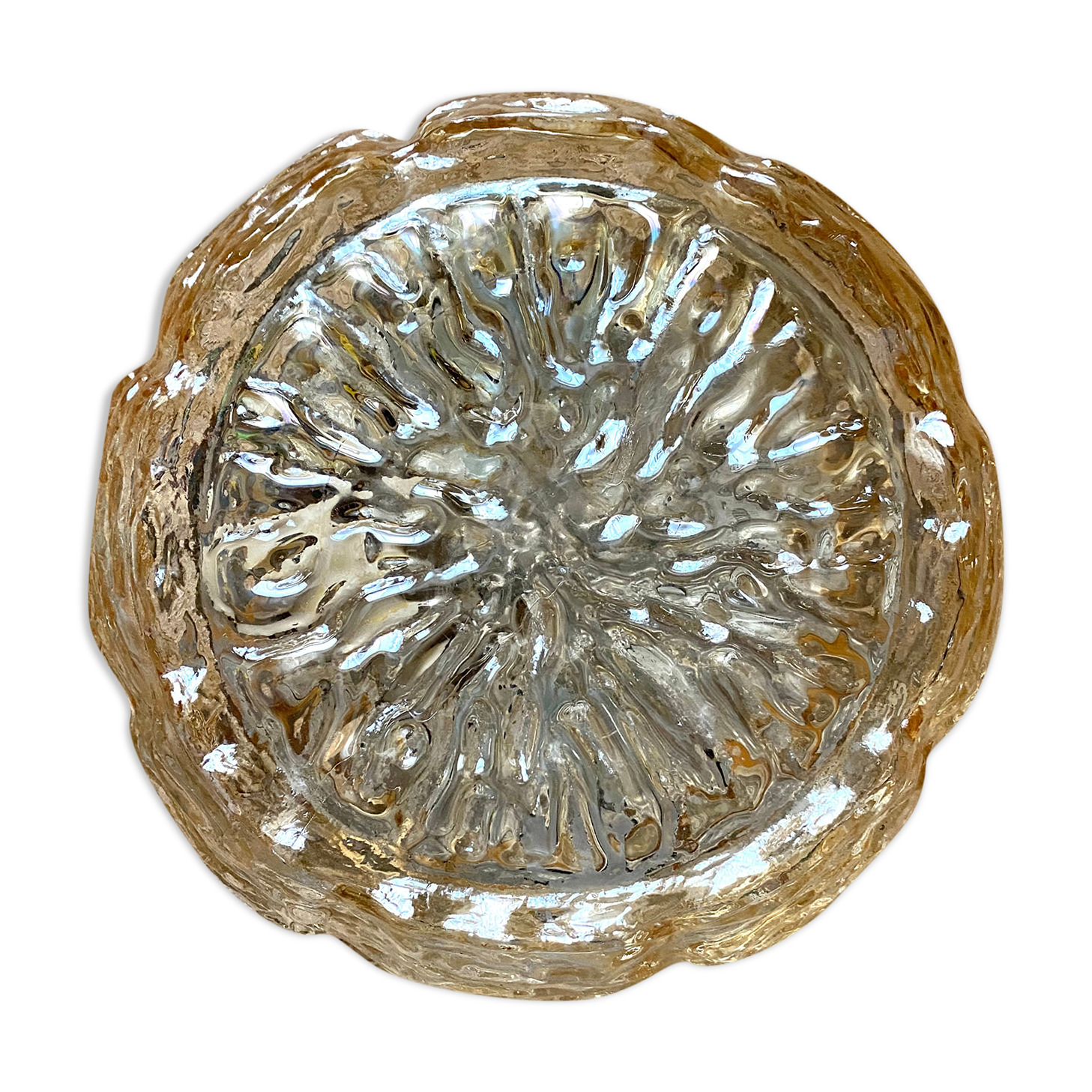 Vintage amber glass ceiling lamp