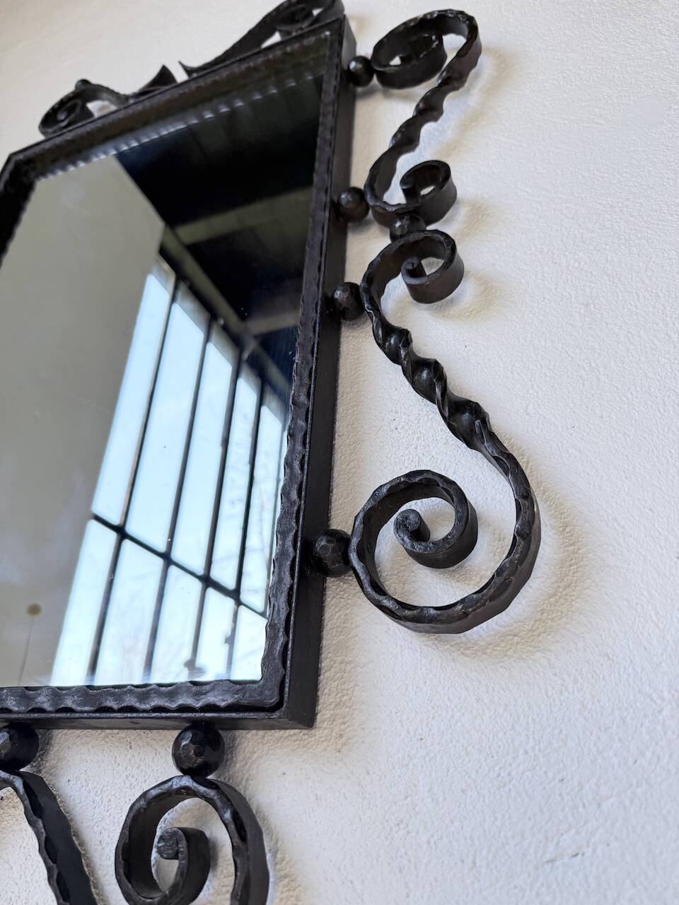 Brutalist wrought iron mirror 1940
