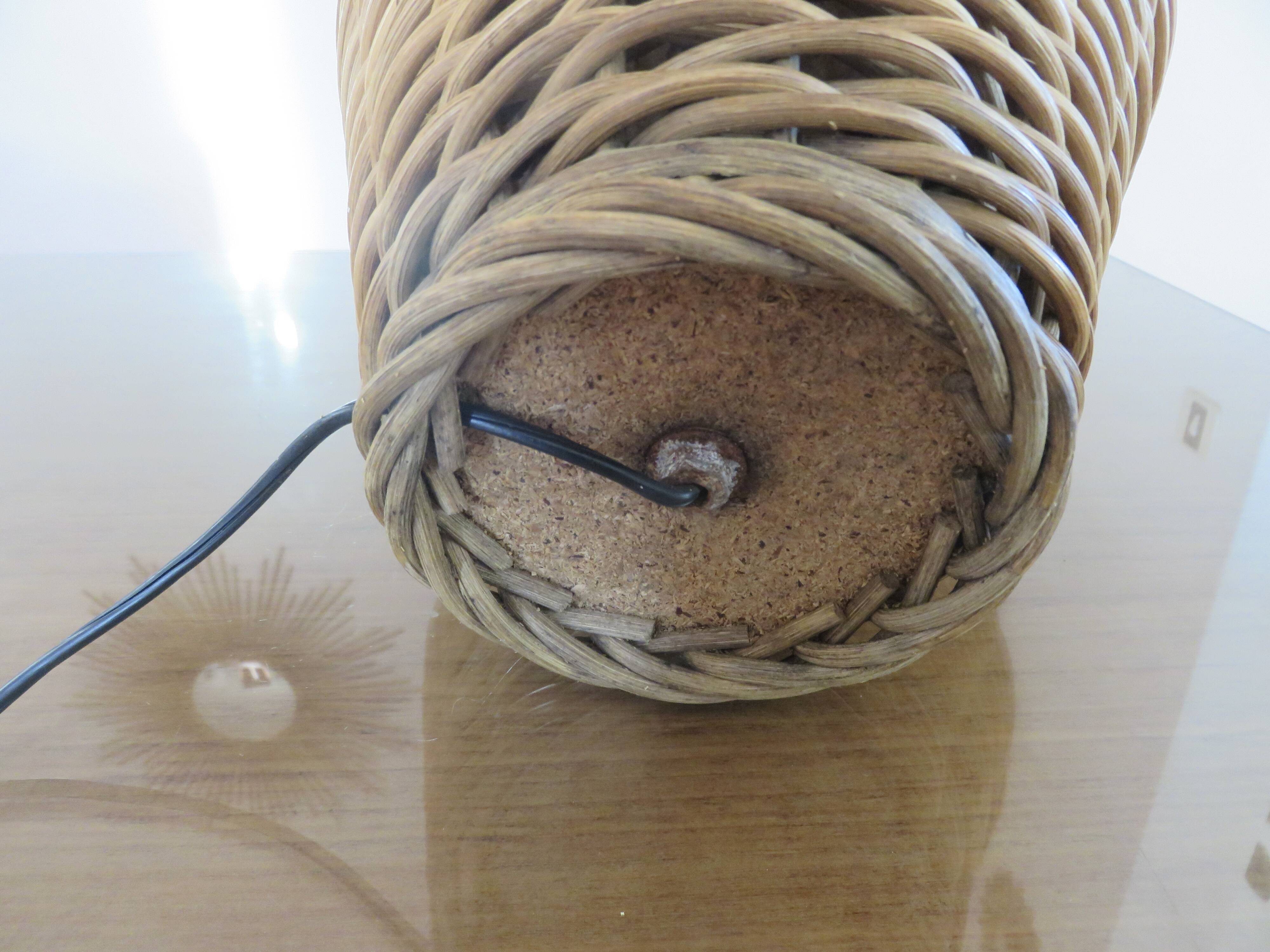 Natural rattan lamp 1970