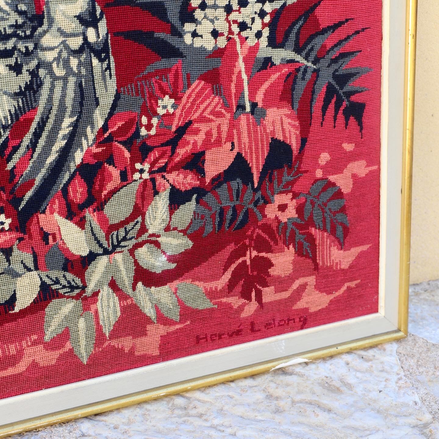 Tapestry signed by Hervé Lelong 1960