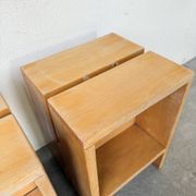 Paire tabourets ou chevets pin mobilier montagne 1950