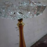 Crystal ashtray on bronze stand