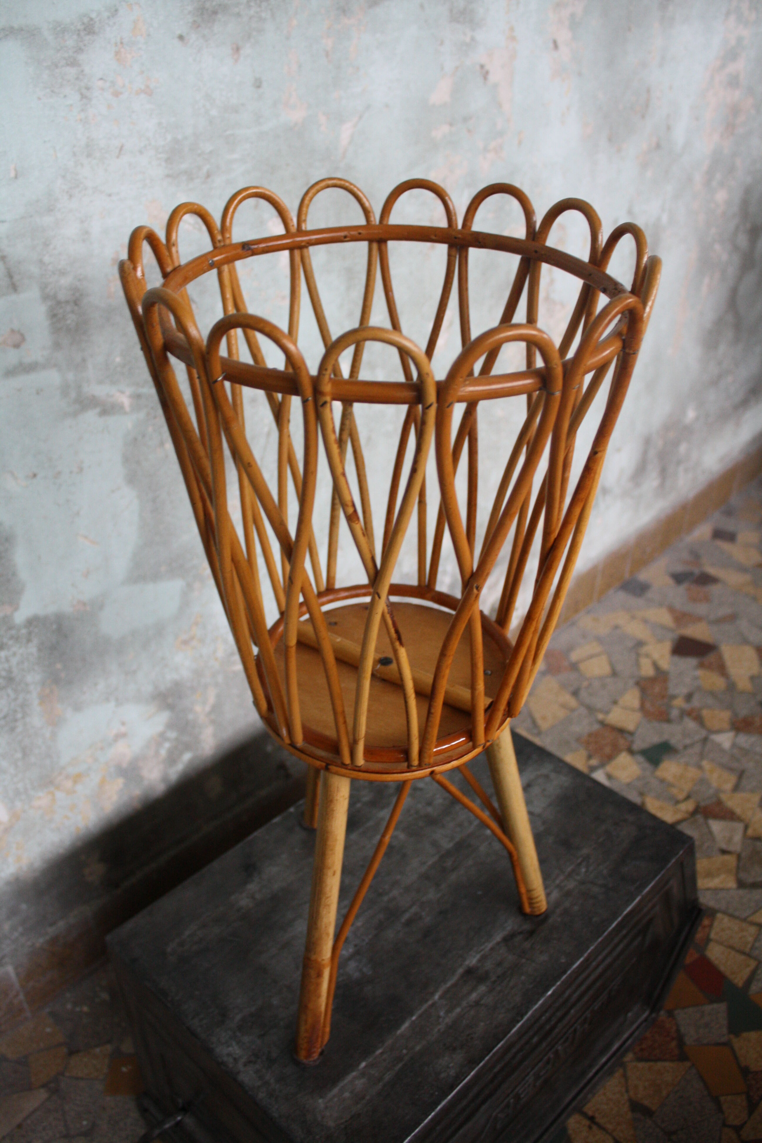 1960's vintage rattan worker