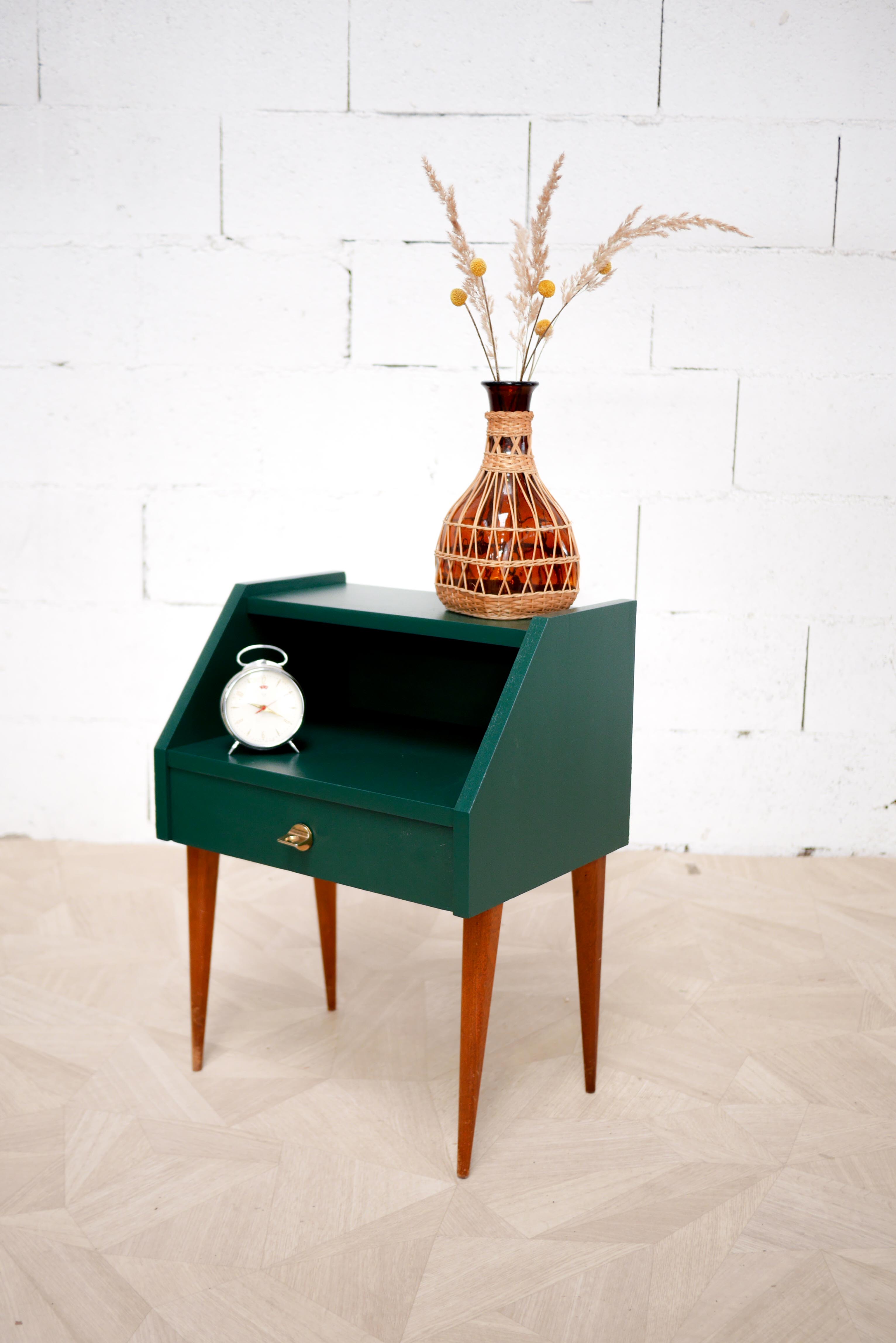 Green vintage bedside