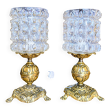 Pair of table lamps with globes (L-0182)